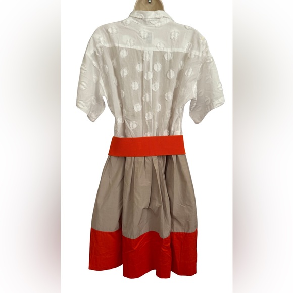 Sara Roka Elegant White and Orange Dress - Picture 6 of 9